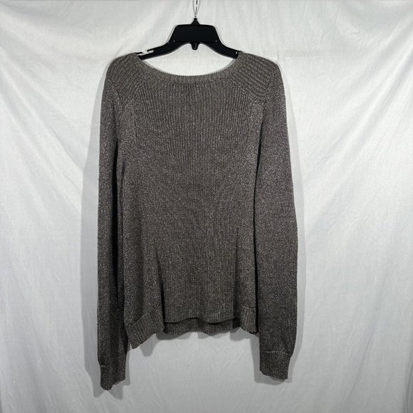 NWT $308 Eileen Fisher [ 2X‎ ] Metallic Ballet Neck Melange Sweater in Grey - Picture 6 of 10